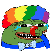 Clown Pepe laughing