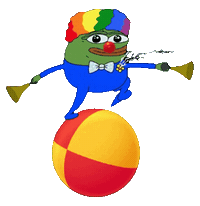 honk Clown Pepe on a ball